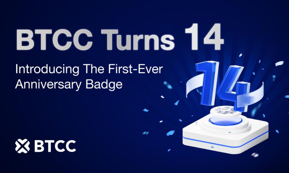 BTCC Exchange celebrates 14th anniversary with launch of first-ever user badge program