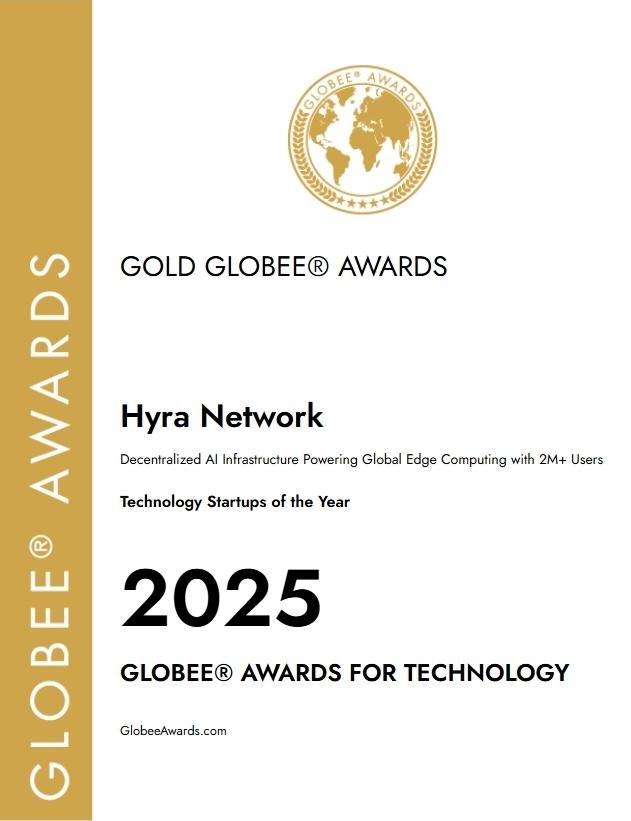 Hyra Network named "Technology Startup of the Year" at the 2025 Globe Awards