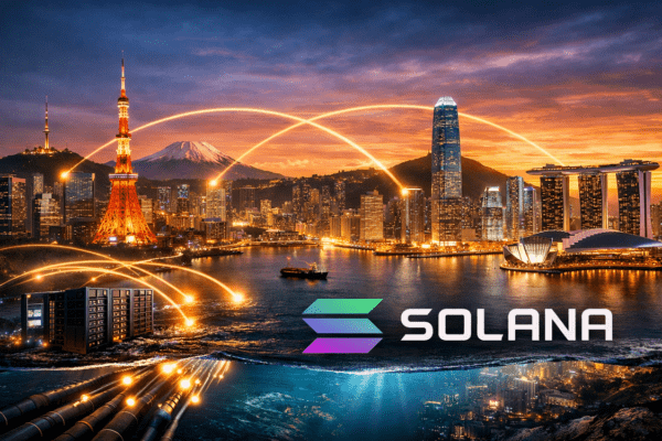Solana network linking major Asia-Pacific hubs for staking and trading.