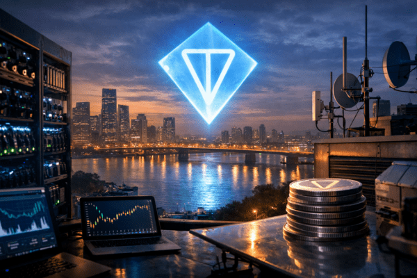 Toncoin price chart showing a recent upward move following the Catchain 2.0 network upgrade, with indicators turning slightly bullish.