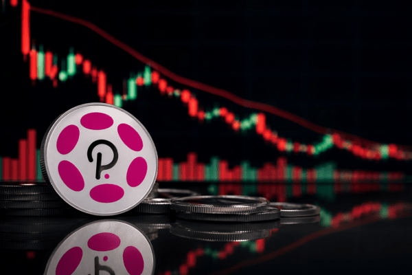 Polkadot price chart showing long-term downtrend with price testing critical support near $1.25 and key resistance levels marked above.