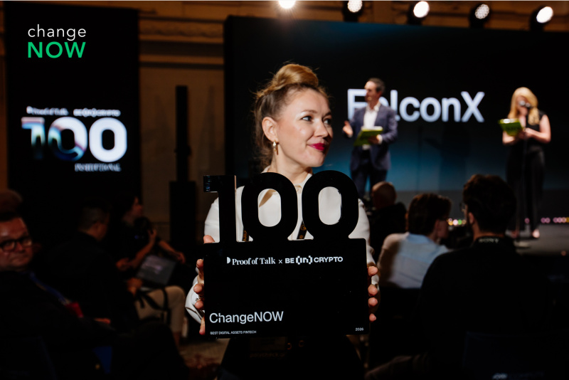 ChangeNOW Wins Best Digital Assets Fintech at the BeInCrypto Institutional 100 Awards 2026